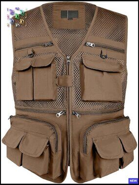 Men's Summer Vest Ultralight Outdoor Fishing Travel Gear Multiple Pockets